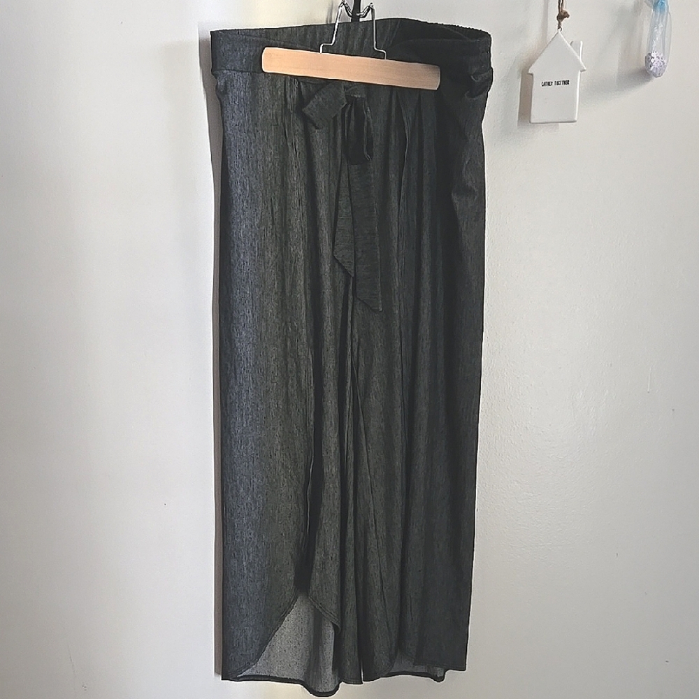 Shosho Boho Wrap Palazzo Split Wide Leg Pants - Picture 2 of 7